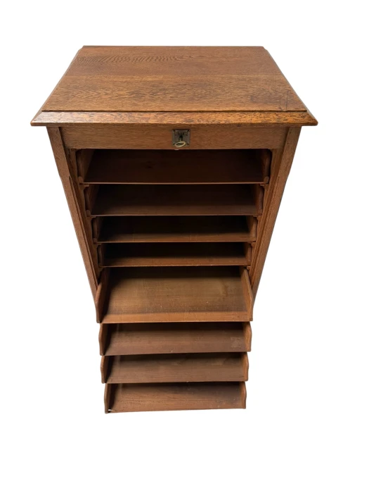 Art Nouveau Filing Cabinet with Tambour Shutter Door, 1900s